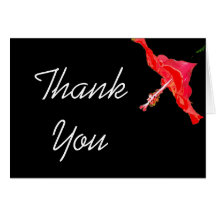 Les ketmies rouges florales vous remercient carte
