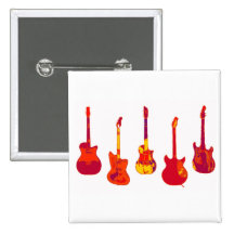 LES LÉGENDES DE GUITARE BADGES AVEC AGRAFE