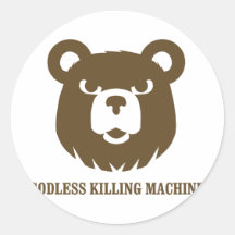 les machines athée de massacre d'ours câlinent le  autocollant rond
