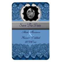 Les mandalas magnifiques de Mehndi (bleus) font ga Magnets En Rectangle