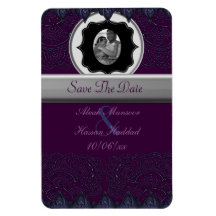 Les mandalas magnifiques de Mehndi (pourpres) font Magnets Rectangulaires