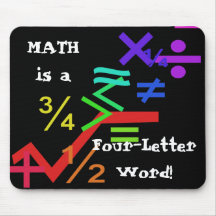 Les maths sont un mot Mousepad de quatre lettres Tapis De Souris
