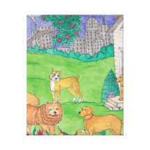 Les meilleurs amis de l'homme toile 8 x 10 toile tendue