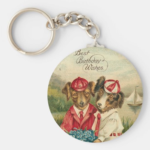 Les meilleurs souhaits d'anniversaire de chiots do porte-clefs