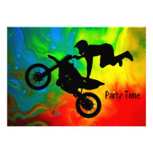Les motocross dans éruption faire-parts