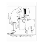 Les moutons écrivent le livre végétarien de cuisin carte postale