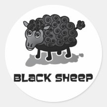 Les moutons noirs autocollants ronds