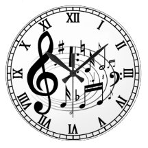 Les notes musicales noires dans le concepteur oval pendule