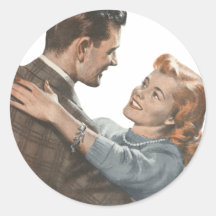 Les nouveaux mariés Romance d'amour vintage nous d Autocollants