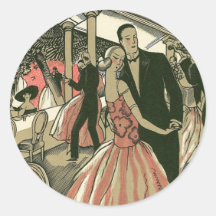 Les nouveaux mariés vintages de mariage dansent d' autocollants