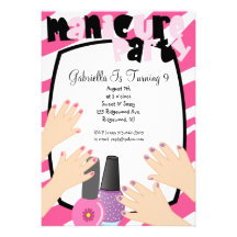Les ongles, ongles, cloue la fête d'anniversaire d invitations personnalisées