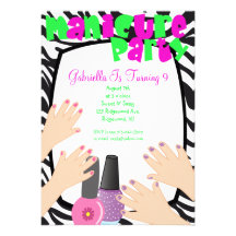Les ongles, ongles, cloue la fête d'anniversaire d cartons d'invitation personnalisés
