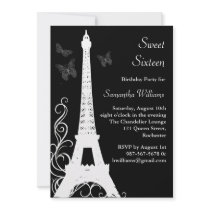 Les papillons dans l'anniversaire de Paris inviten Faire-parts