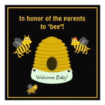 Les parents à l'abeille gaffent le baby shower d'a invitations personnalisées