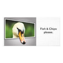 Les poissons et les puces satisfont cartes de vœux avec photo