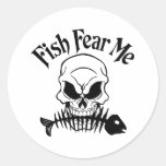 Les poissons me craignent autocollants ronds