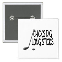 Les poussins creusent le long hockey de bâtons badge avec épingle