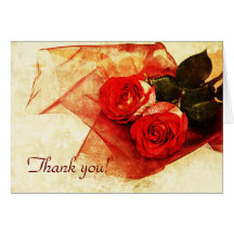 Les roses rouges vous remercient mariage carte