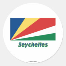 Les Seychelles diminuent avec le nom Autocollant Rond