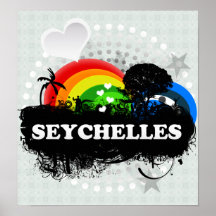 Les Seychelles fruitées mignonnes Affiche