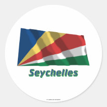 Les Seychelles ondulant le drapeau avec le nom Autocollants