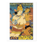 Les temples de caverne, voient l'affiche de voyage carte postale