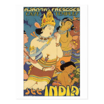 Les temples de caverne, voient l'affiche de voyage carte postale