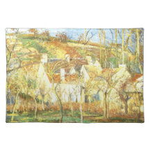 Les toits rouges, coin d'un village sets de table