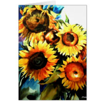 Les tournesols se tiennent carte de vœux