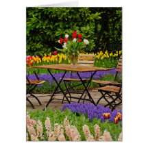 Les tulipes de la table dans le jardin, Keukenhof  Cartes De Vœux