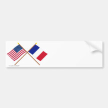 Les USA et drapeaux croisés par France Adhésifs Pour Voiture