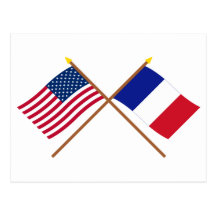 Les USA et drapeaux croisés par France Cartes Postales