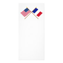 Les USA et drapeaux croisés par France Double Cartes Customisées