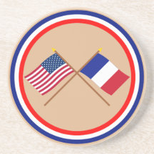 Les USA et drapeaux croisés par France Dessous De Verres