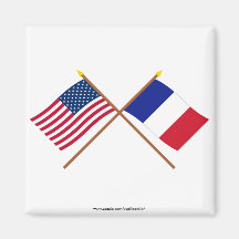 Les USA et drapeaux croisés par France Magnets