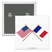 Les USA et drapeaux croisés par France Pin's