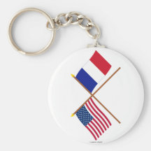 Les USA et drapeaux croisés par France Porte-clés