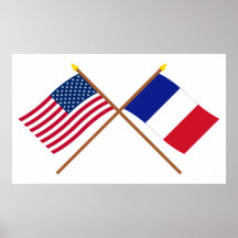 Les USA et drapeaux croisés par France Posters