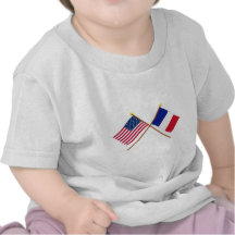 Les USA et drapeaux croisés par France T-shirt