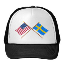 Les USA et drapeaux croisés par Suède Casquettes