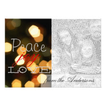 Les vacances allument le carte photo d'amour de jo invitations personnalisables