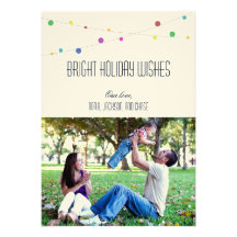 Les vacances lumineuses souhaitent le carte photo  cartons d'invitation
