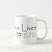 Les végétaliens sauvent les vies tasse à café