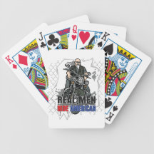 Les vrais hommes montent les cartes de jeu américa