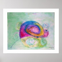 L'escargot coloré mignon rêve l'affiche