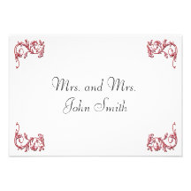 L'ESCORTE CARDE ROUGE FLORAL ET BLANC VINTAGES INVITATION