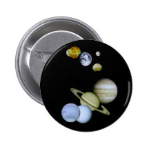 L'espace de bouton de système solaire - cadeau de  pin's