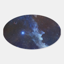 L'espace principal de bleu de nébuleuse de sorcièr autocollants ovales