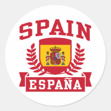 L'Espagne Espana Autocollants Ronds