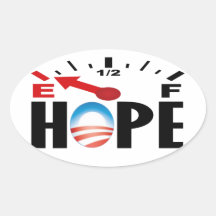 L'espoir est sur vide - anti Obama Autocollant Ovale